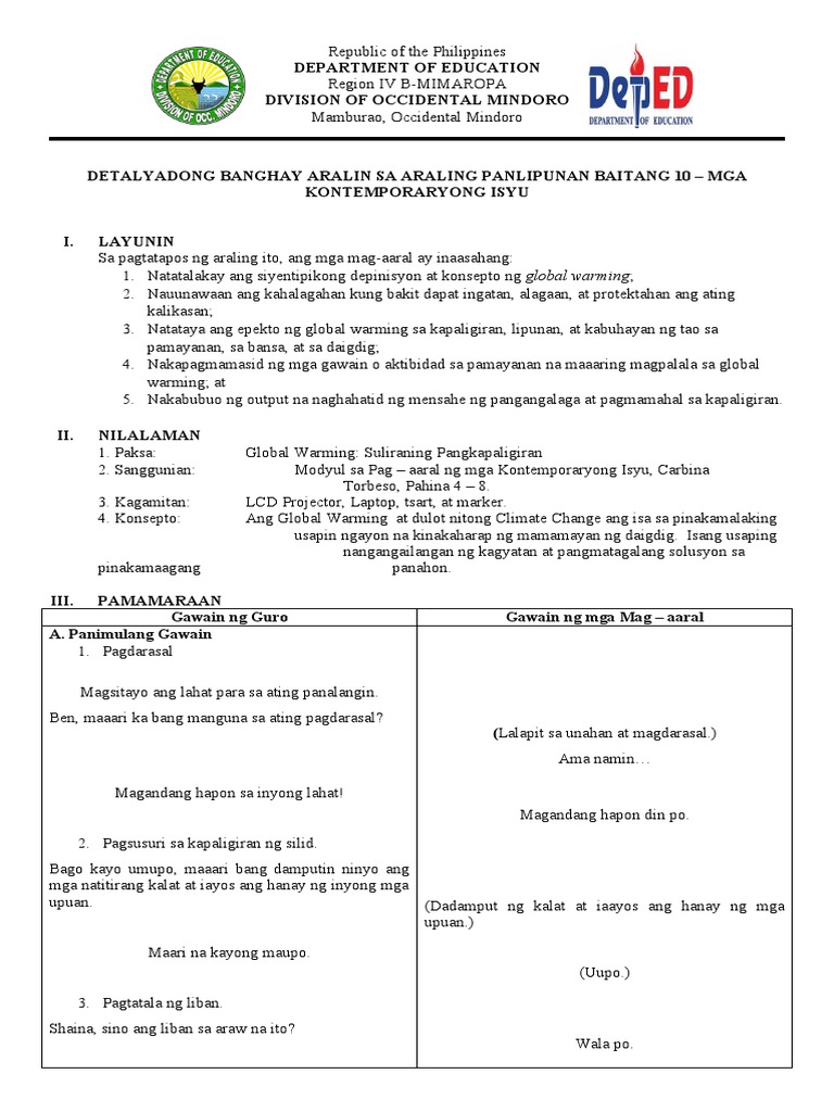Ap10 lesson plan for demo pdf