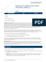 Business Continuity Planning Audit Work Program Sample 3
