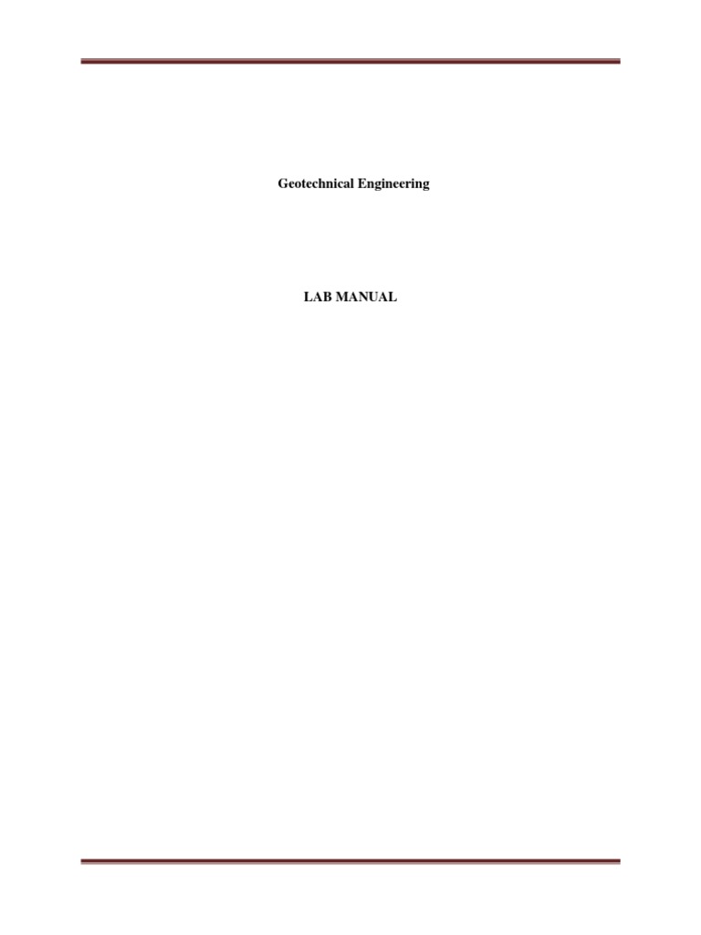 GeotechnicalEngineering LAB MANUAL 141 PDF Density Soil