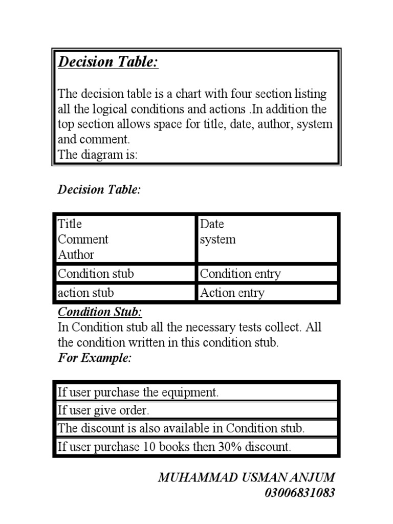 Decision Table | PDF | Data Management | Computer Engineering