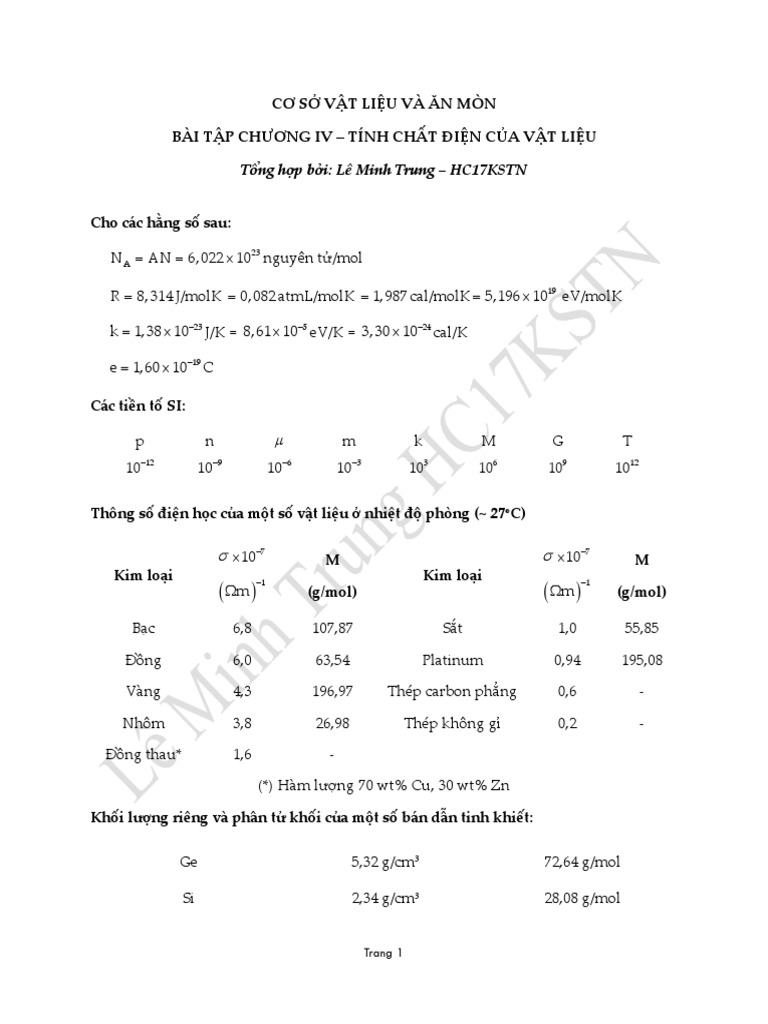 (Practice) Chapter 4 - Electrical Properties | PDF