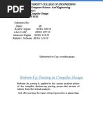 Bottom-Up Parsing in Compiler Design