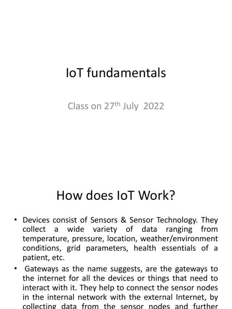 IoT Basics for Tech Enthusiasts | PDF | Internet Of Things ...