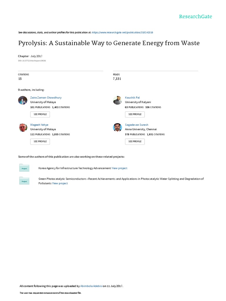 2017, Bio Pyrolysis Review PDF Pyrolysis Biofuel