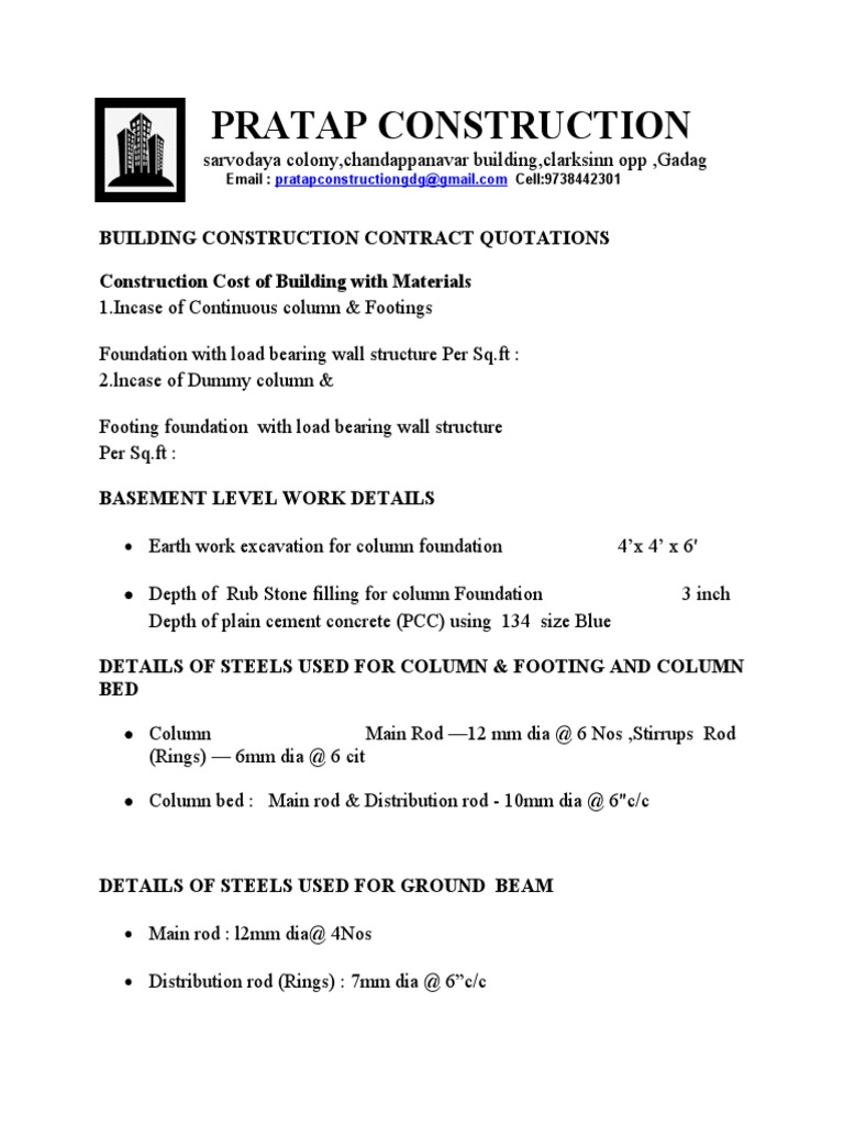 Building Construction Quotation Details | PDF | Tile | Sink