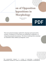 Grammatical Oppositions and Types of Oppositions in Morphology