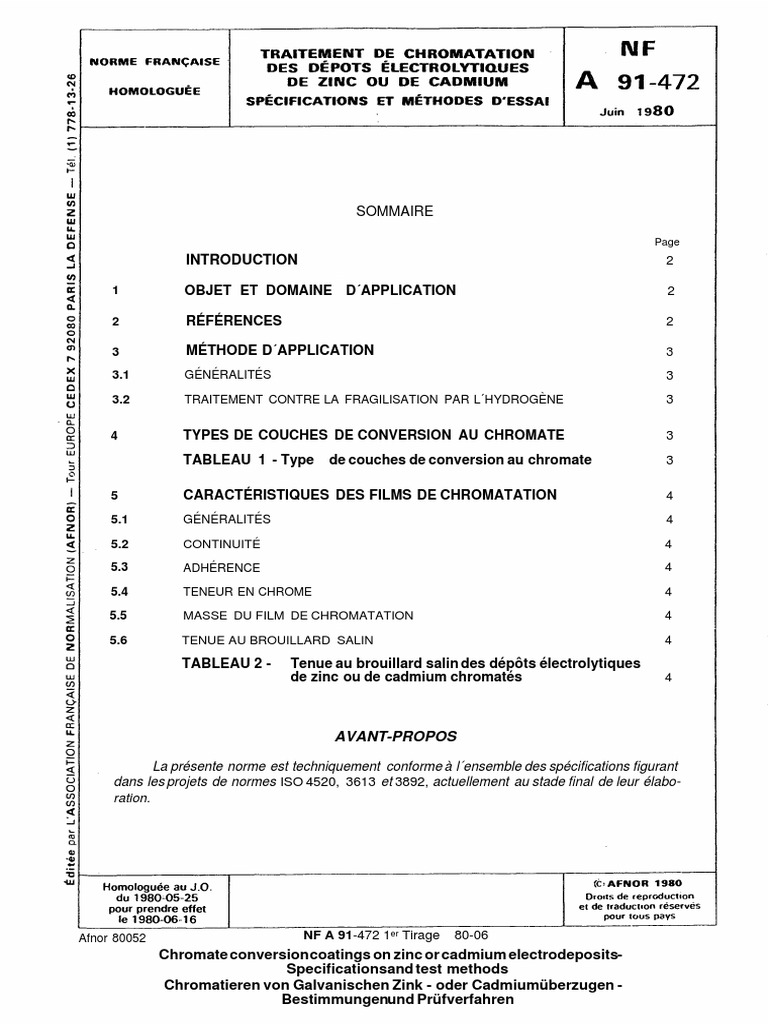 Chromatation des dépôts de zinc et cadmium | PDF | Cadmium | Métaux
