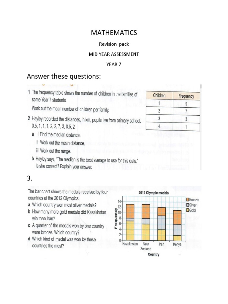 Year 7 Math Revision Guide | PDF