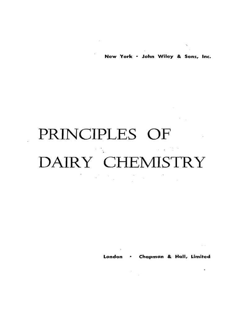 Principles of Dairy Chemistry (PDFDrive) PDF Milk Dairy Cattle