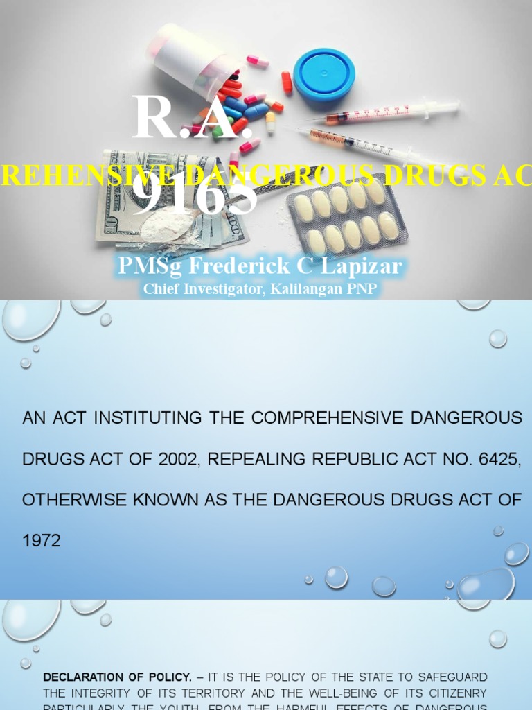 Comprehensive Dangerous Drugs Act 2002 | PDF | Narcotic | Prohibition ...