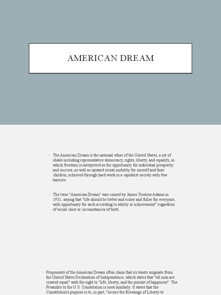 The American Dream Cours Pdf: The American Dream Anglais Pdf – KHUJLY