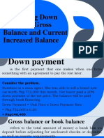 Computing Down Payment Gross Balance and Current Increased Balance