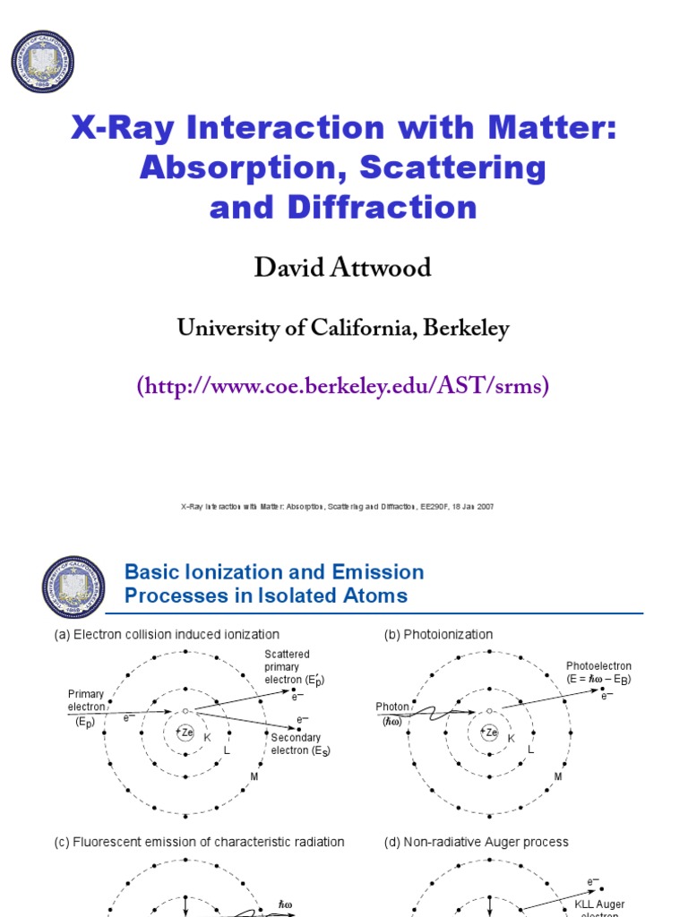 XRay Interaction with Matter An Overview of Professor David Attwood's