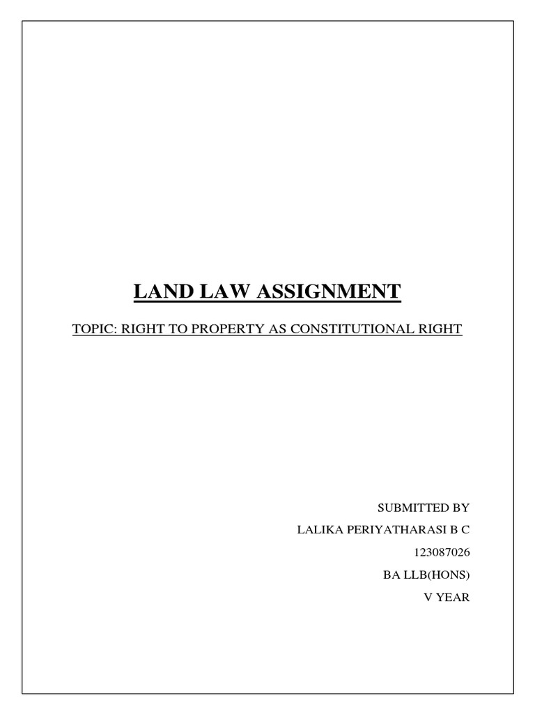 Land Law PDF Eminent Domain Right To Property
