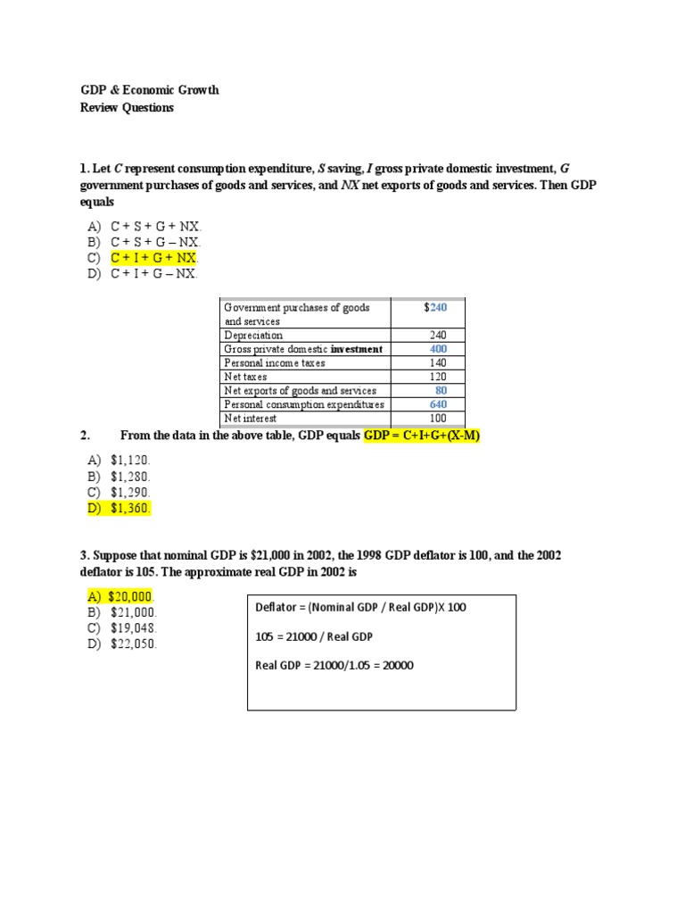 GDP Calculation and Concepts Overview | PDF | Gross Domestic Product ...