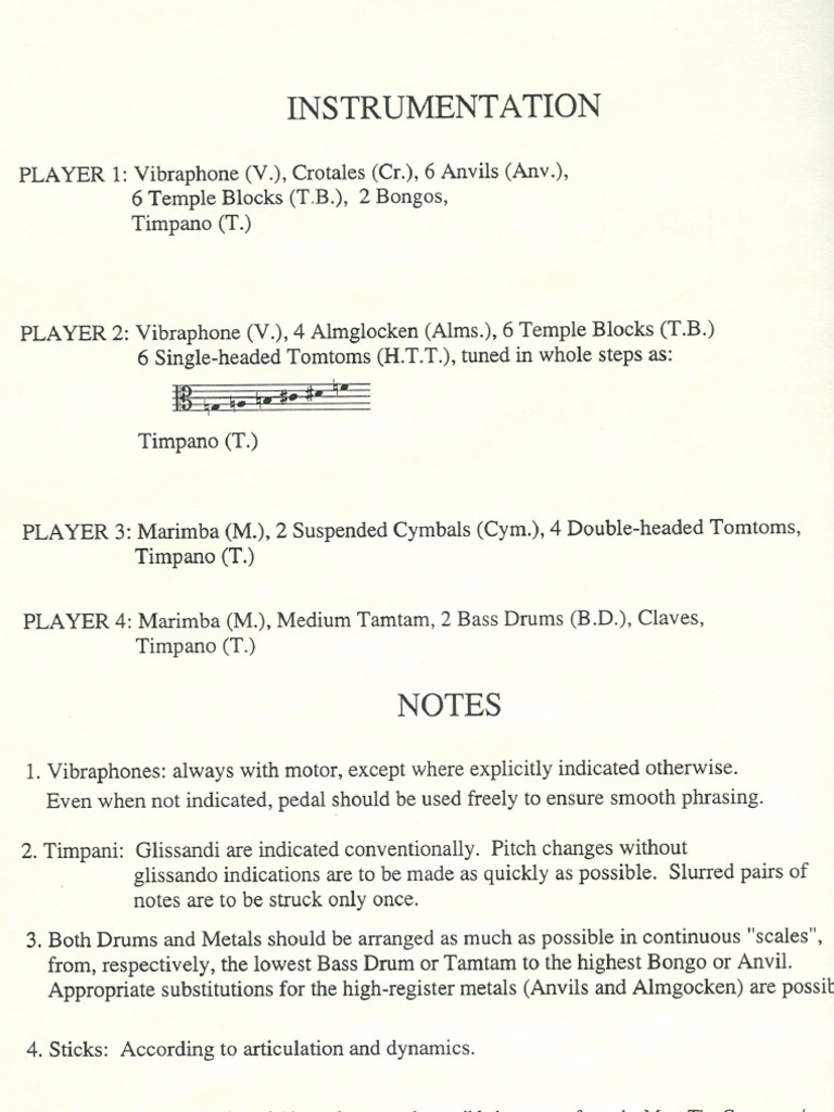 Percussion Quartet Title Page PDF