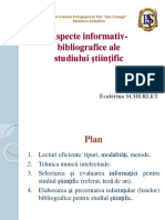 Aspecte Informativ Bibliografice Studiu Stiintific