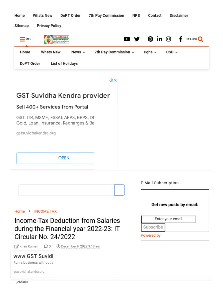 Deduction From Salaries During The Financial Year 202223