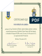 Certificado - Sacramento Do Batismo Aspectos Teológicos, Pastorais e Canônicos