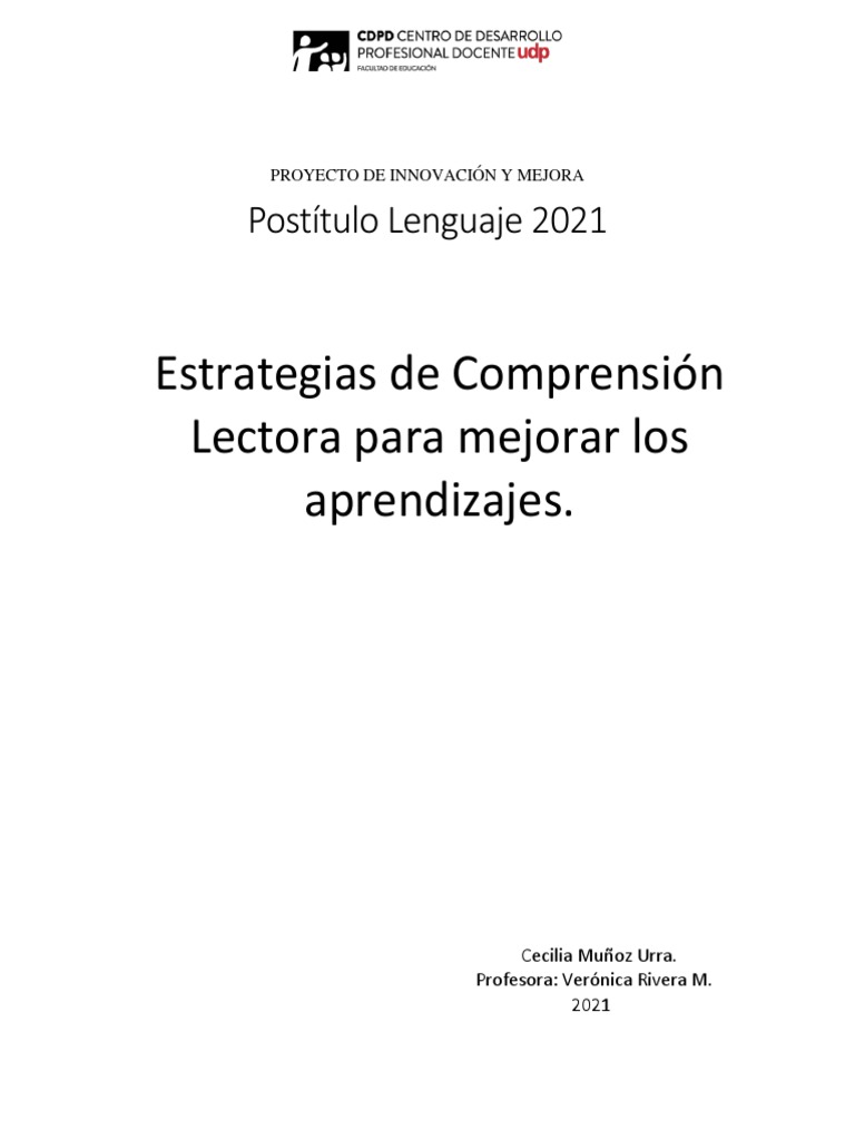 Estrategias De Comprensión Lectora Para Mejorar Los Aprendizajes Pdf