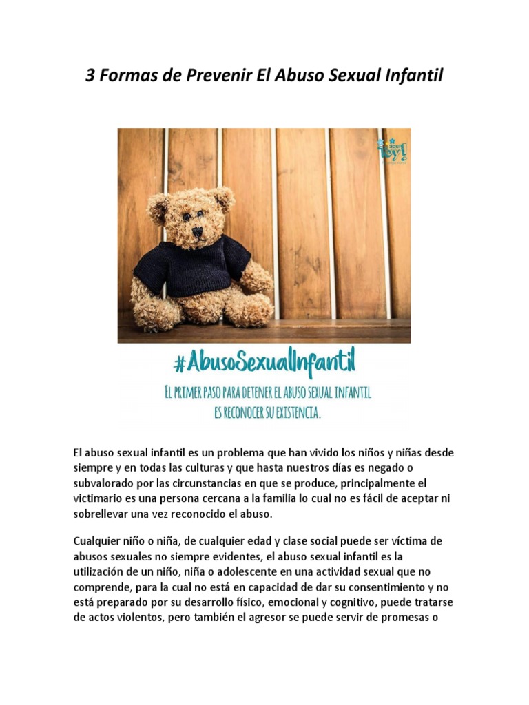 Prevención Abuso Sexual Infantil | PDF | Abuso sexual | Sicología