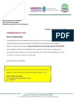 Comunicado #12 - 22-Dpto Fcia - Direccion de Farmacologia - Ministerio Salud Pcia de Mendoza