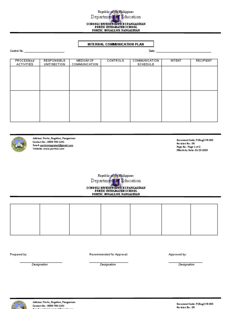 005 Internal Communication Plan PDF