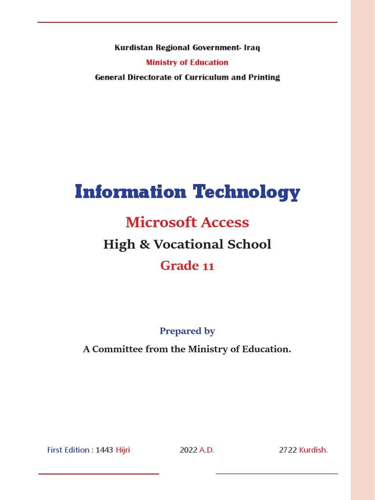 Grade 11 IT Curriculum: Microsoft Access | PDF | Databases | Microsoft ...