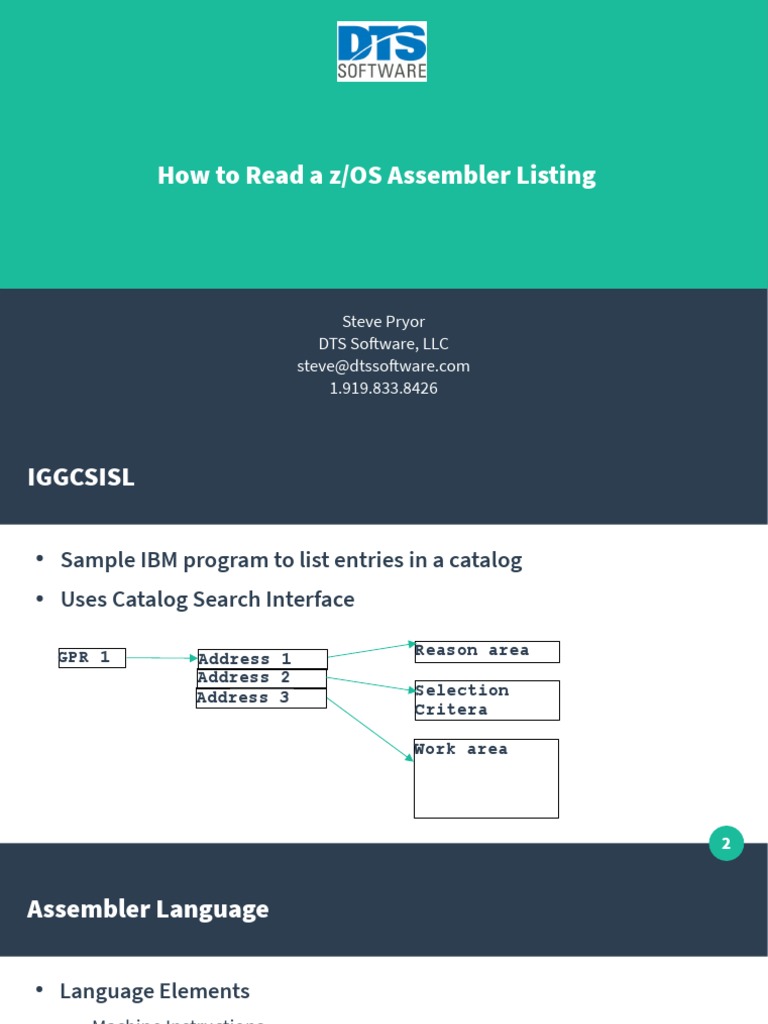 How To Read A zOS Assembler Listing PDF Assembly Language