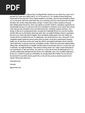 Pen pals letter 1