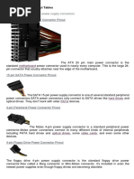 ATX Power Supply Pinout Tables