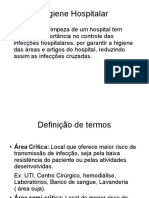 Higiene e controle de infecções hospitalares