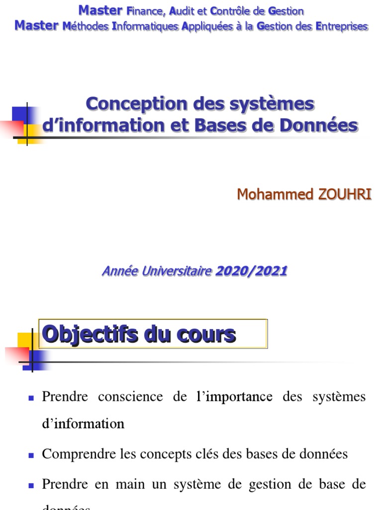 Conception des Systèmes d'Information | PDF | Bases de données | Base ...