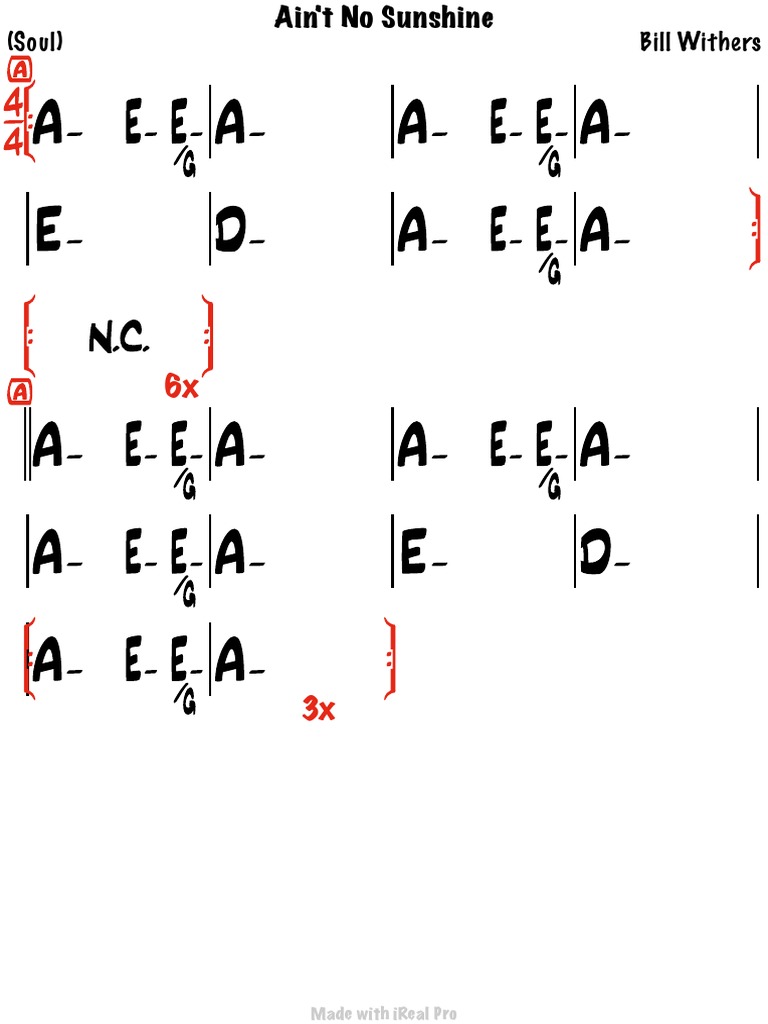 Ain't No Sunshine PDF