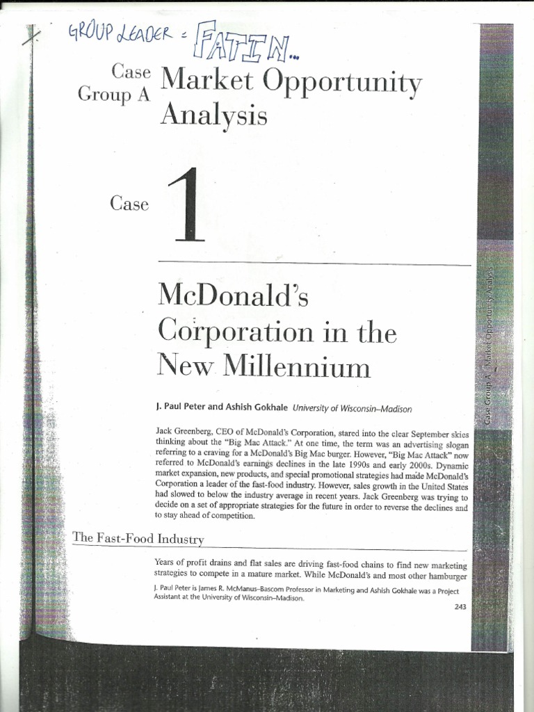 Mcdonalds and obesity case study ppt