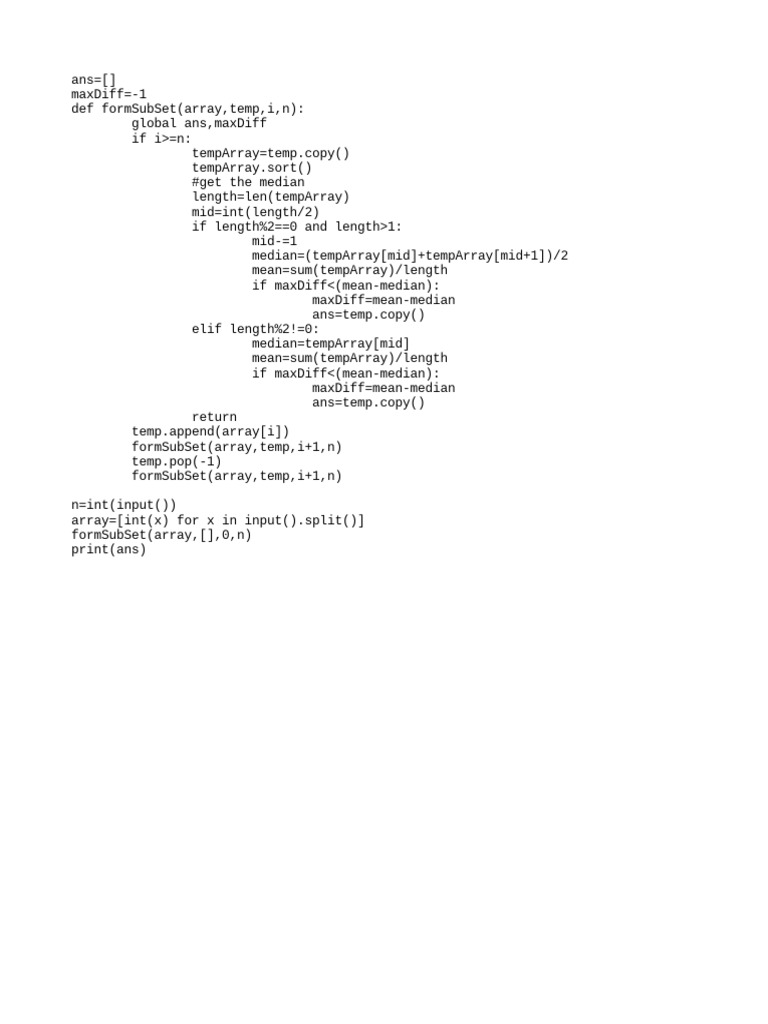 Subset Of An Array