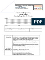 Evaluación Diagnóstica Primero Básico Historia, Geografía y Cs. Sociales