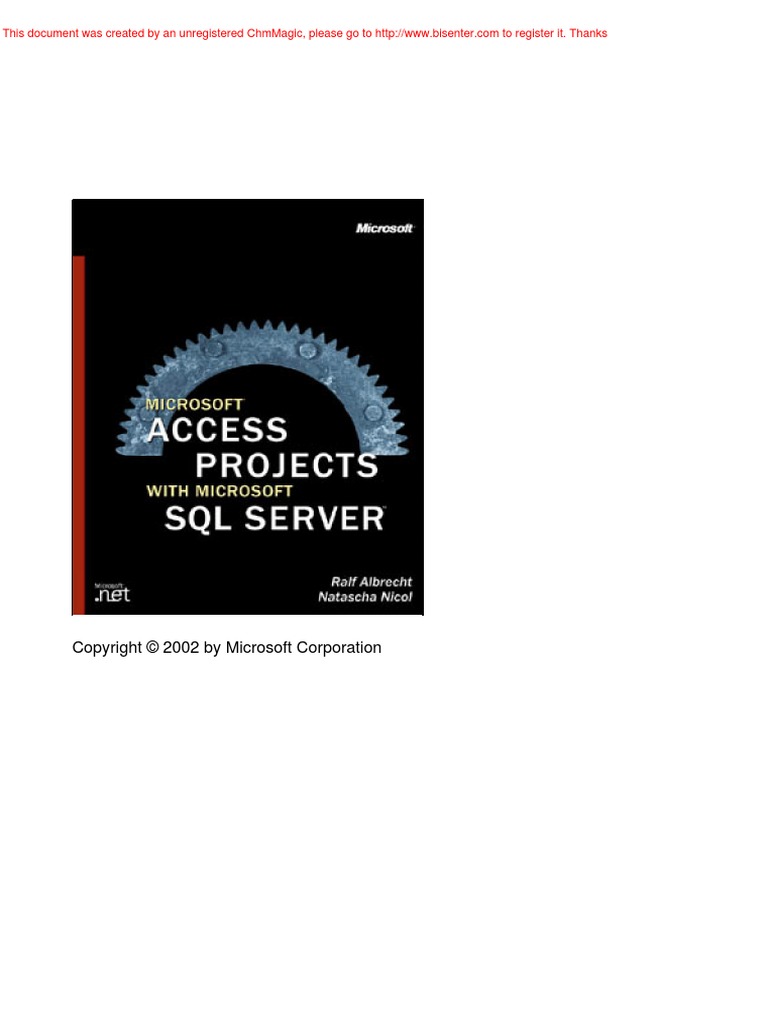 Microsoft Access Projects With Microsoft SQL Se | PDF | Databases |  Microsoft Sql Server