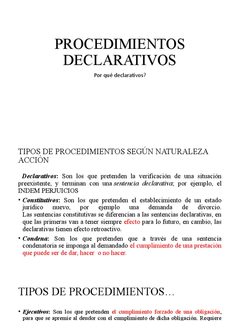 Procedimientos Declarativos | PDF | Demanda judicial | Ley procesal