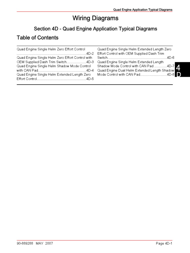 Wiring Diagrams Section 4D Quad Engine Application Typical Diagrams