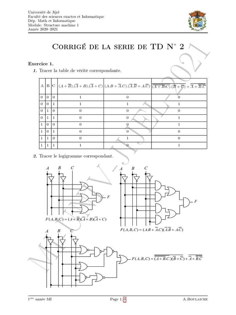Corrigé TD Structure Machine 1 | PDF | Échecs | Théorie (échecs)