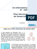 Nota Informativa #220 - Plan Nacional de Desarrollo