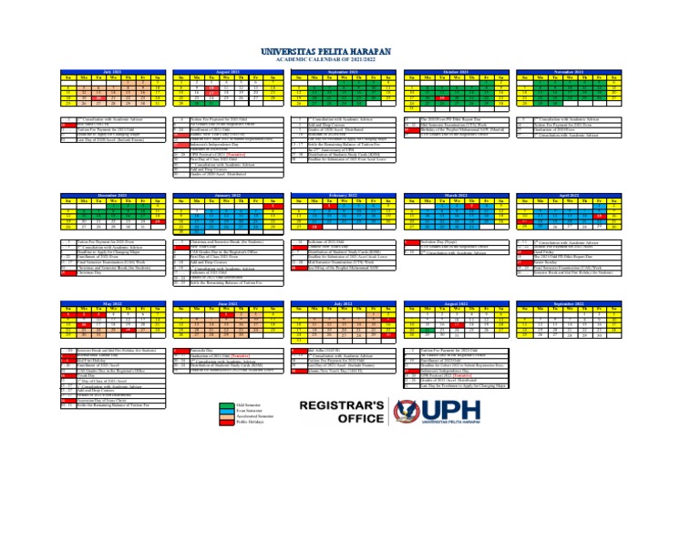 UPH Academic Calendar 2020 2021 PDF Academic Term Observances