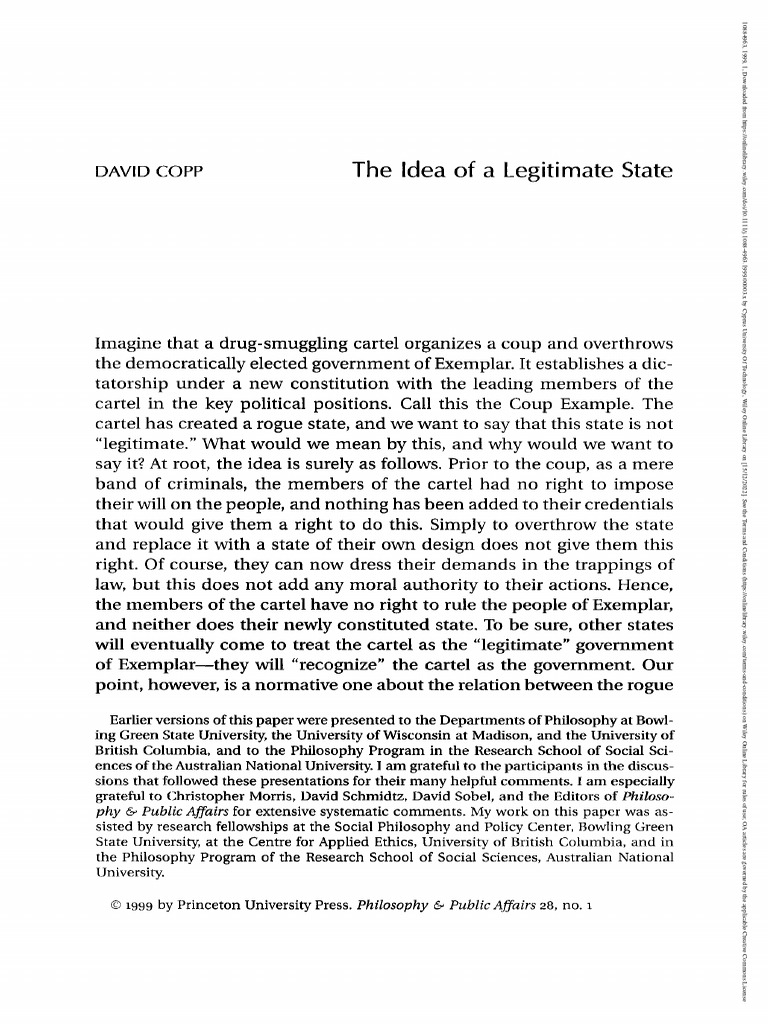 Philosophy Public Affairs 2005 COPP The Idea of A Legitimate