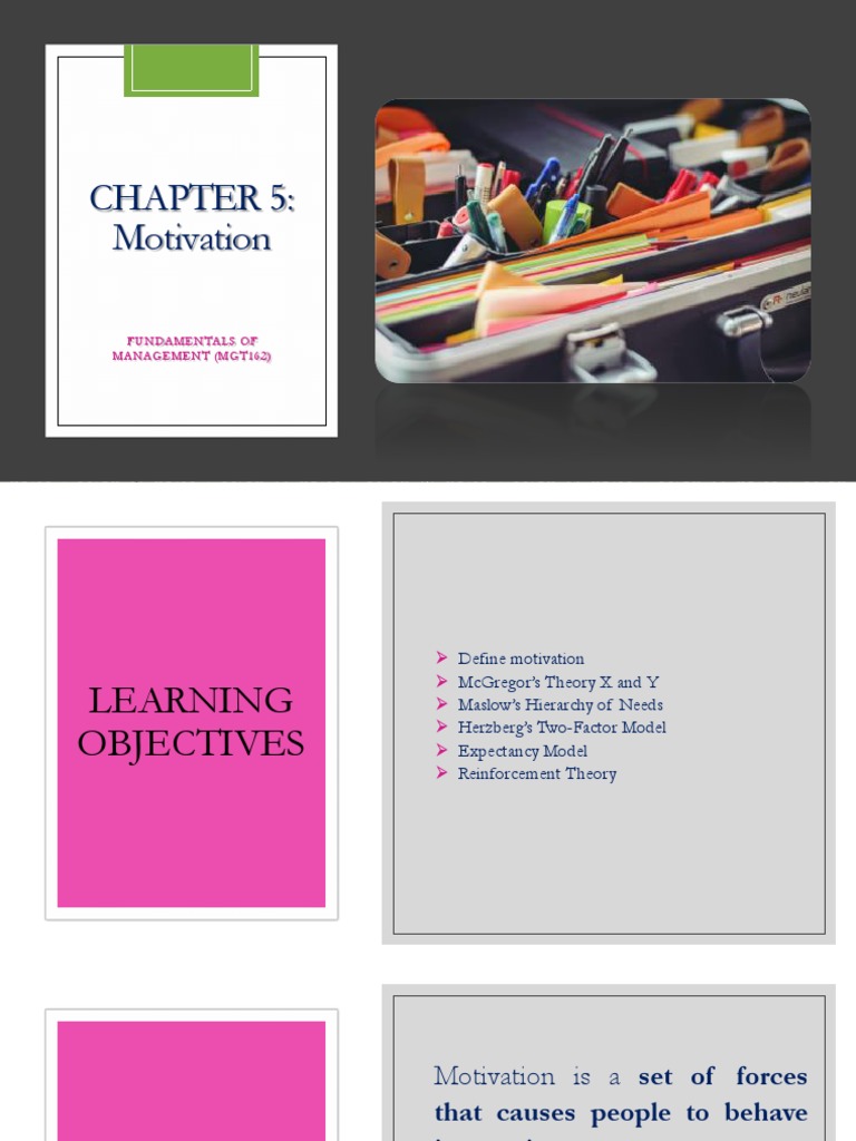 Chapter 5 Motivation Pdf Motivational Motivation