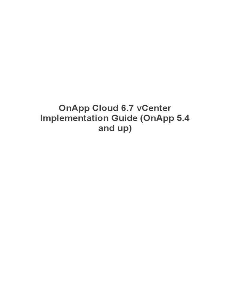OnApp+6 7+vCenter+Implementation+Guide+ (OnApp+5 4+and+up) | PDF ...