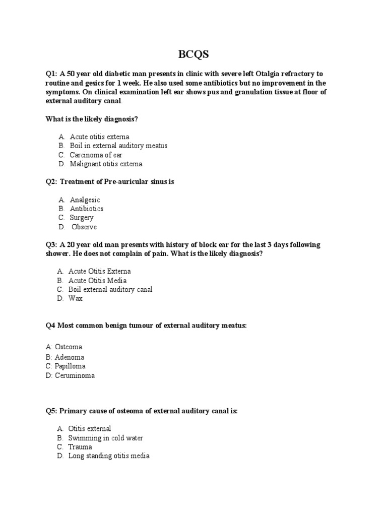 Ent Bcqs 2 | PDF | Human Nose | Common Carotid Artery