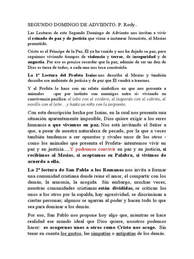 Segundo Domingo de Adviento PDF Jesús Paz