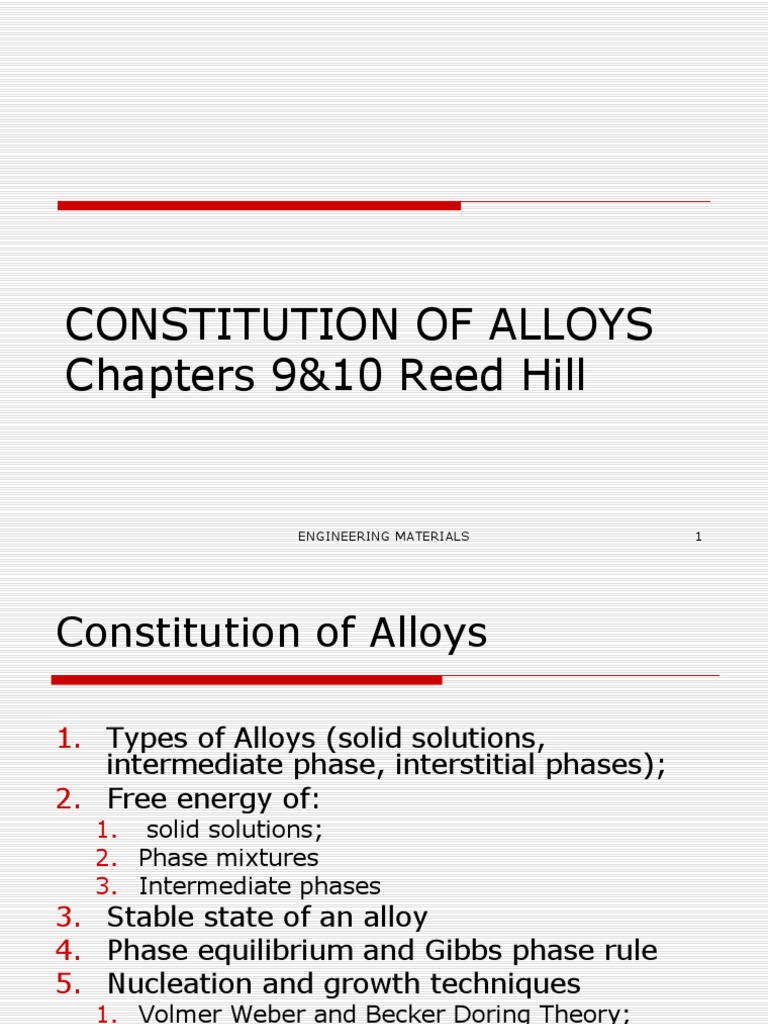 Constitution of Alloys Overview | PDF | Phase (Matter) | Alloy