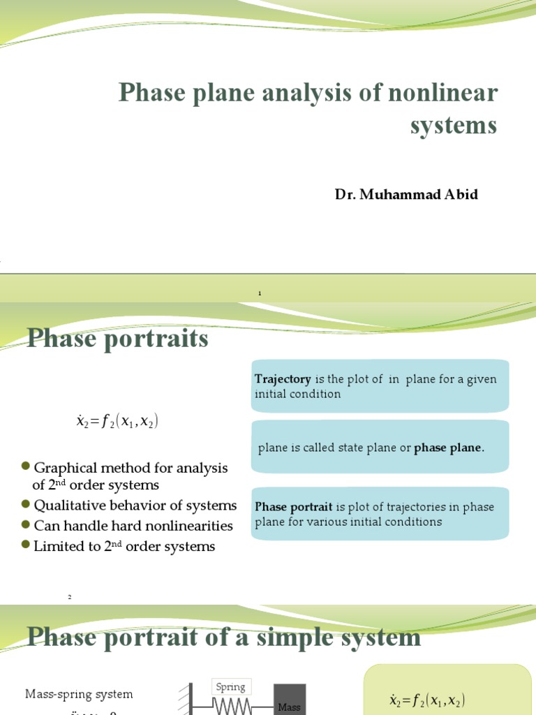 Nonlinear System Phase Plane Analysis | PDF | Nonlinear System ...